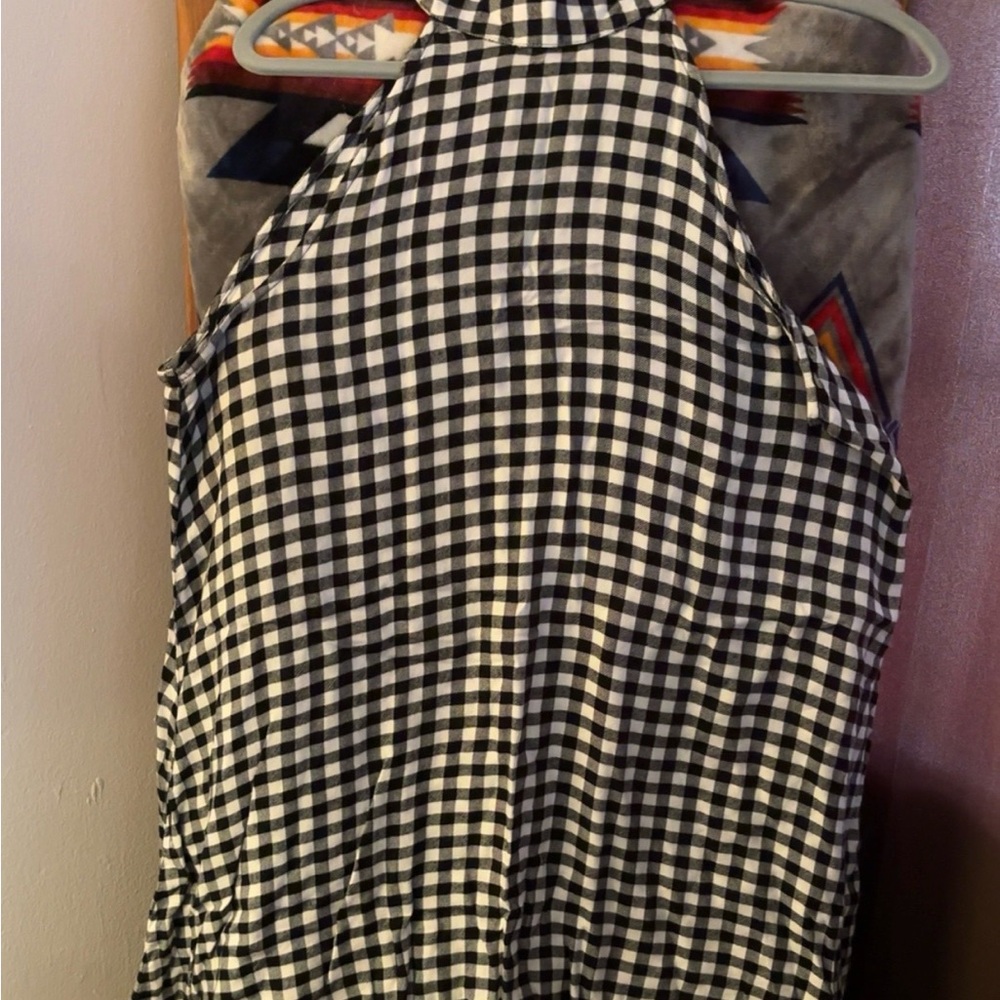 Mud Pie Black and White Sleeveless Halter Midi Dress